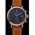 Hamilton Navy Pioneer Chrono Black Dial Rose Gold Case Brown Leather Strap Replica