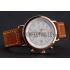 Replica Hamilton Navy Pioneer Chrono White Dial Rose Gold Case Brown Leather Strap