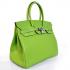 Hermes Original leather HB35 Ladies Cow Leather Green Handbag