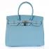 Hermes Original leather HB35 Ladies Handbag Blue