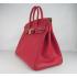 Hermes Birkin 6099 Handbag Cow Leather Red