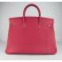 Hermes Birkin 6099 Handbag Cow Leather Red