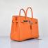 Hermes Original leather 6089 Handbag Cow Leather Orange