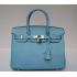 Hermes Birkin 62630 Ladies Handbag Blue Replica HM01396