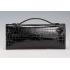 Hermes Kelly Longue Clutch Crocodile Leather Black  608165