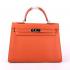 Hermes Original leather HK32 Ladies Handbag Orange