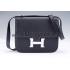 Cheap Hermes Constance Black with Silver Buckle