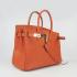 Cheap Hermes Birkin 6088 Handbag Cow Leather Orange