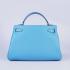 Cheap Hermes Kelly 6108 2way Cow Leather Blue