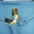 Hermes Kelly 6308 2way Cow Leather Blue Handbag