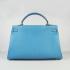 Hermes Kelly 6308 2way Cow Leather Blue Handbag