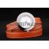 Hermes  MOP Dial Orange Elongated Leather Strap