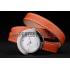 Hermes  MOP Dial Orange Elongated Leather Strap