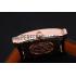 Hermes Heure H Black Dial Gold Case Black Leather Strap