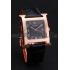 Hermes Heure H Black Dial Gold Case Black Leather Strap