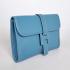 Hermes Clutches 1053 Evening Bag Cow Leather Blue