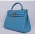 Cheap Cheap Hermes Kelly H1043 Cow Leather Blue Bag