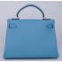 Cheap Cheap Hermes Kelly H1043 Cow Leather Blue Bag