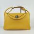 Hermes Lindy 6208 Cross Body Bag Lambskin Yellow