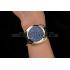 Hermes Dressage Blue Dial Gold Case Black Leather Strap