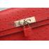 Hermes Kelly 32 Red Ostrich Leather 607481