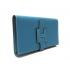 Hermes Wallet H1125 Wallet Cow Leather Blue