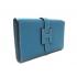 Hermes Wallet H1125 Wallet Cow Leather Blue