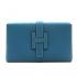 Hermes Wallet H1125 Wallet Cow Leather Blue