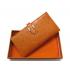 Hermes Wallet H1114 Wallet Ostrich Skin Orange