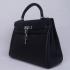 Hermes Kelly H1043 Ladies Cow Leather Black Handbag