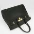 Hermes Original leather 6089A Ladies Lambskin Black Handbag