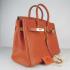 Hermes Birkin 6089 Handbag Cow Leather Orange