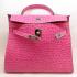 Cheap Hermes Kelly HK32 Ostrich Skin Pink Handbag