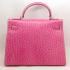 Cheap Hermes Kelly HK32 Ostrich Skin Pink Handbag