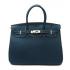 Hermes Original leather HB35 Handbag Cow Leather Blue Replica