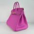 Hermes Birkin 6099 Handbag Cow Leather Purple