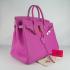 Hermes Birkin 6099 Handbag Cow Leather Purple