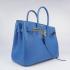 Hermes Original leather 6089 Cow Leather Blue Bag