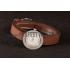 Replica Hermes  MOP Dial Brown Elongated Leather Bracelet 801393