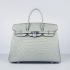 Hermes Birkin 6089 Handbag Crocodile Silver Replica