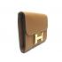 Cheap Hermes Wallet H2006 Cow Leather Coffee