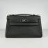 Hermes Clutches H008 Briefcase Cow Leather Black Handbag