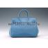 Hermes Birkin Horse Embossed Gold Hardware Tote Blue