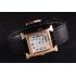 Replica Hermes Heure H Rose Gold Bezel Black Leather Strap White Dial 80235