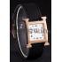 Replica Hermes Heure H Rose Gold Bezel Black Leather Strap White Dial 80235