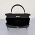 Hermes Original leather 6108 Ladies Black Handbag Replica