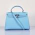 Hermes Original leather 6108 2way Blue Handbag