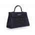 Hermes Kelly 1024 Handbag Cow Leather Black