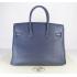 Hermes Birkin 6089 Cow Leather Blue Bag