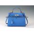 Hermes Kelly 32 Blue Ostrich Leather 607479